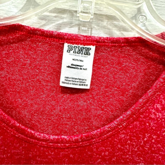 PINK victorias secret long sleeve red/ gold glitter logo top - Picture 6 of 6